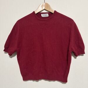 Vintage Bloomingdale’s Cashmere Sweater Red Short Sleeve Cropped Medium